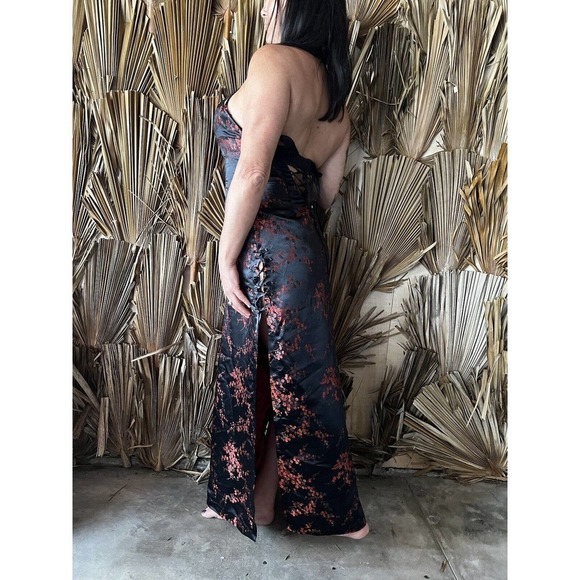 Lace Up Dress Maxi Netting Goth Size Medium Vintage Y2K Vampire - Picture 9 of 11